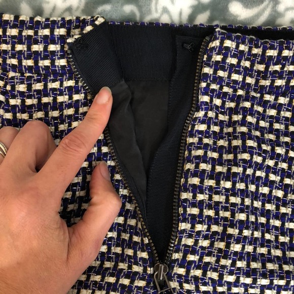 J Cew Silk Blend Tweed Mini Skirt Size 4 - Picture 9 of 11